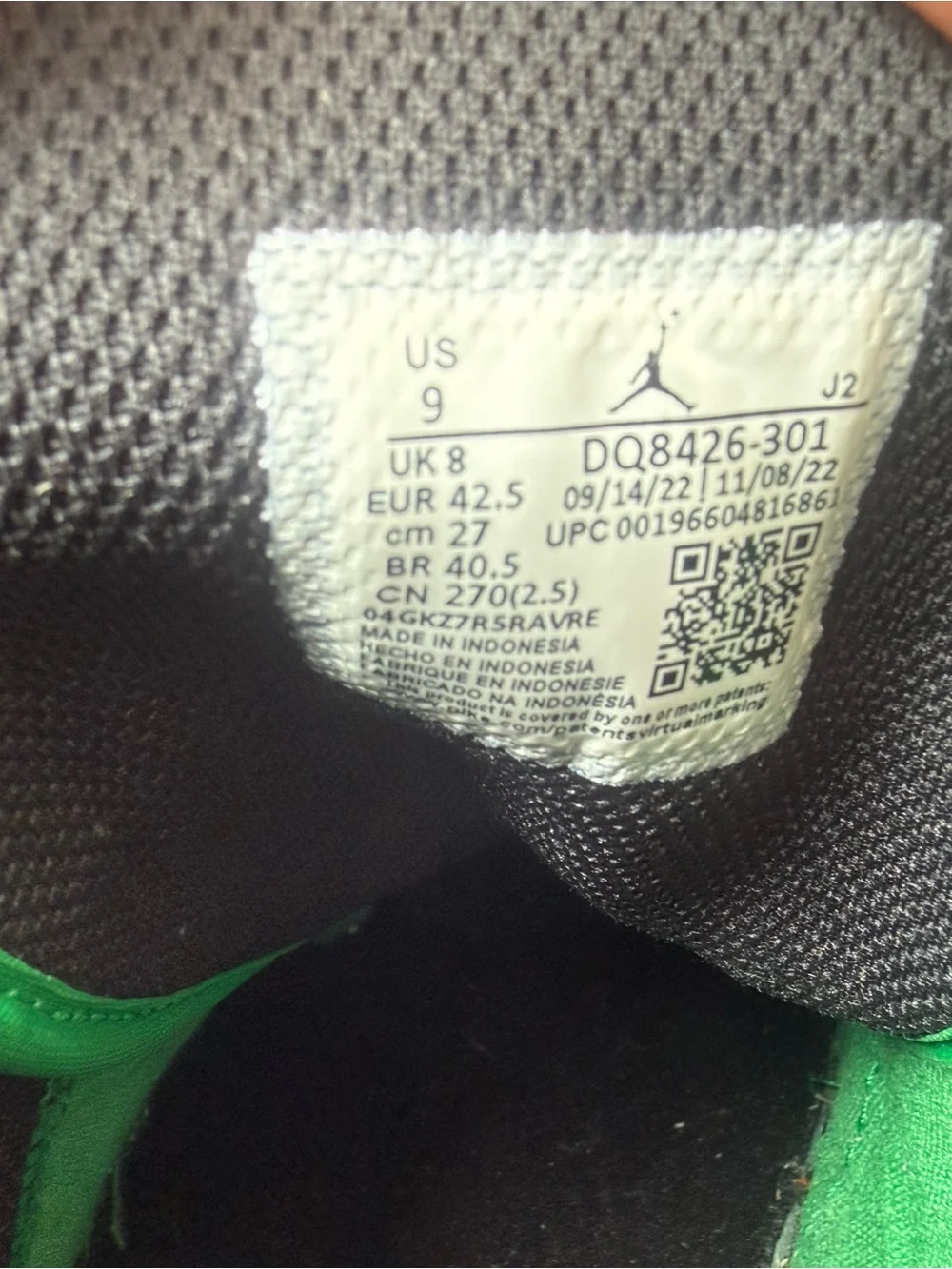 Nike Air Jordan Mid Shoe Lucky Green White Basketball Sneaker sz 9 Jordans Mids